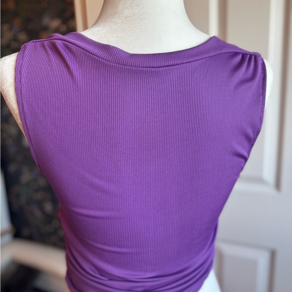 Purple Ribbed Tank Top - Picture 2 of 3